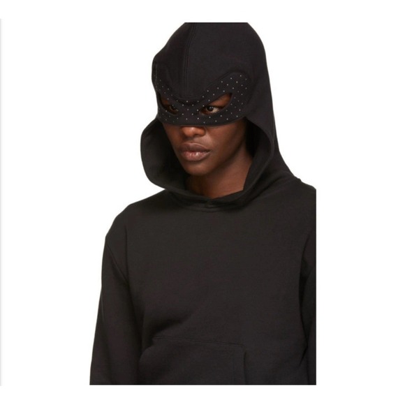 Saint Laurent Paris Black Stud Mask‎ Hoodie Women's size Small